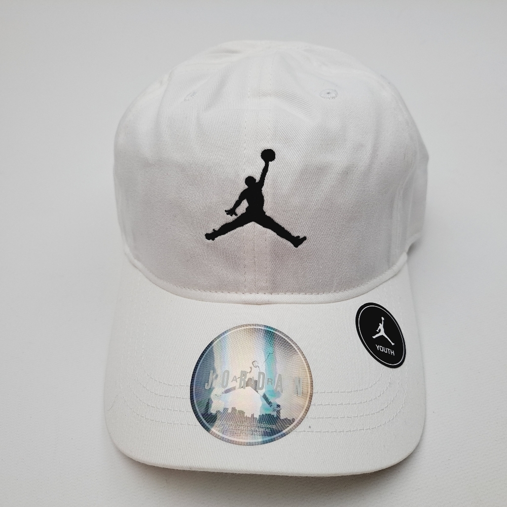 Air Jordan Youth Hat Cap Solid Cotton White Boys